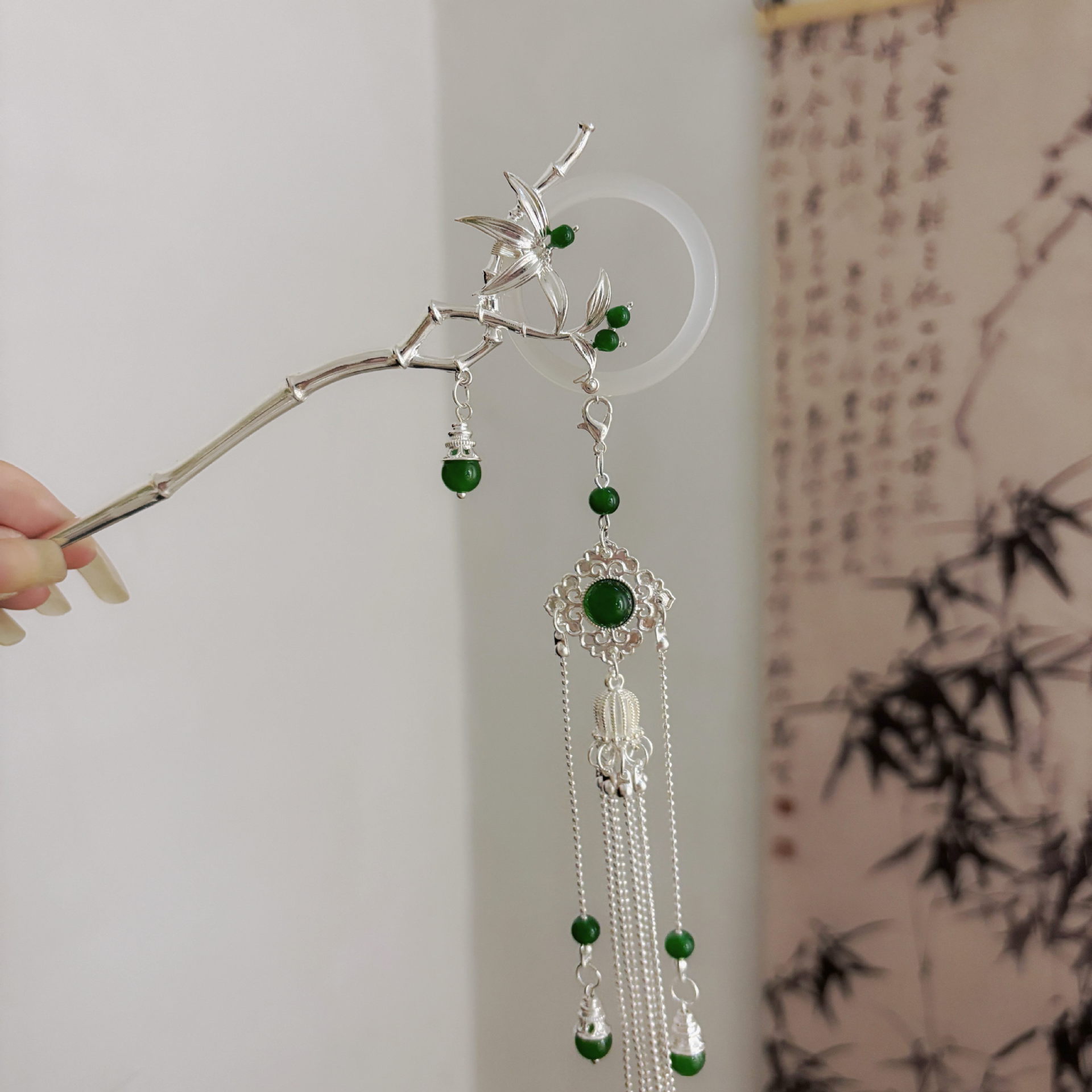 Horquilla con borla de bambú p - Hanbok Hair Pin reseña y precio