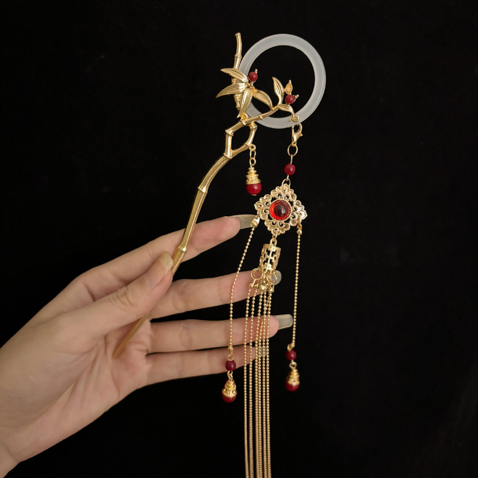 Horquilla con borla de bambú p - Hanbok Hair Pin reseña y precio